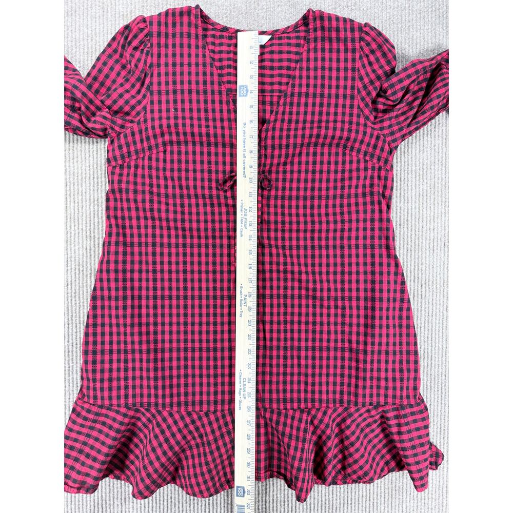 Time and Tru Plaid Gingham Ruffle Dress Size L - Picture 9 of 9